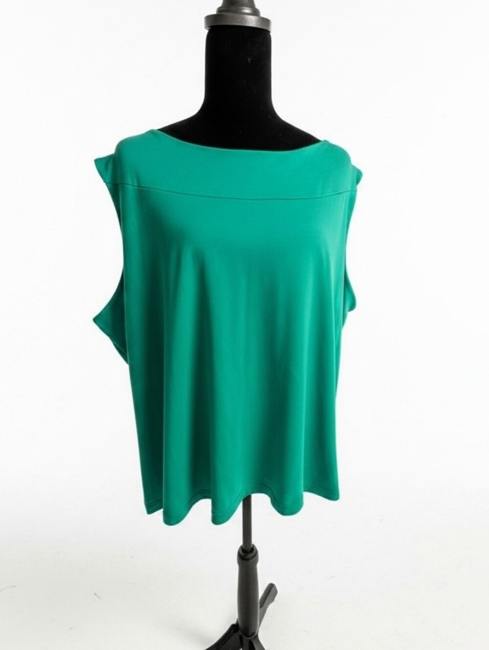 Dressbarn Women’s Turquoise Green Boatneck Sleeveless Top Sz 3X (A26)